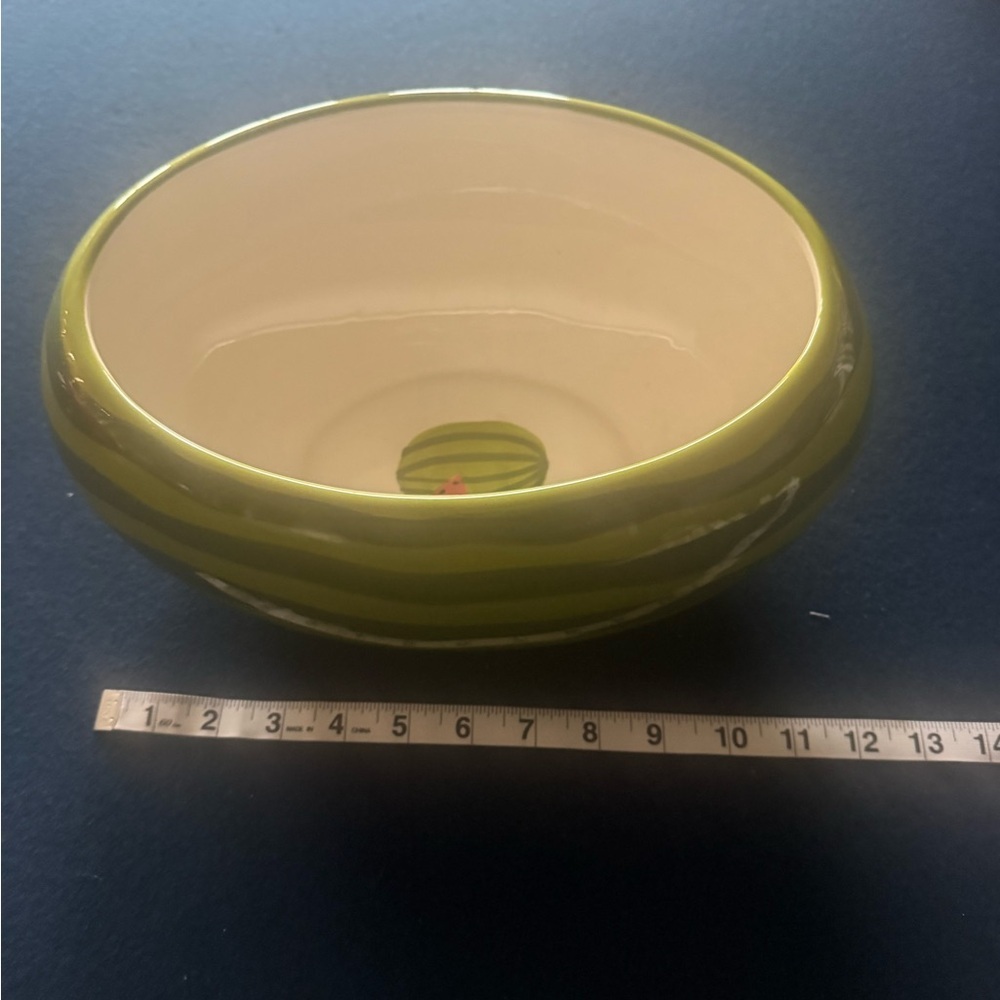 Green oval watermelon bowl 🍉 perfect for fruit salad, chips or desserts- zoom in